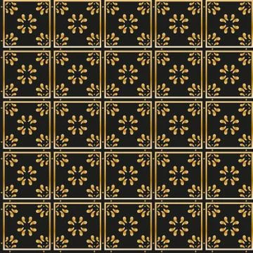 Abstract geometric pattern with lines, rhombuses A seamless background. Dark  Stock Illustration