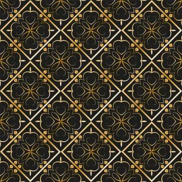 Abstract geometric pattern with lines, rhombuses A seamless background. Dark  스톡 일러스트