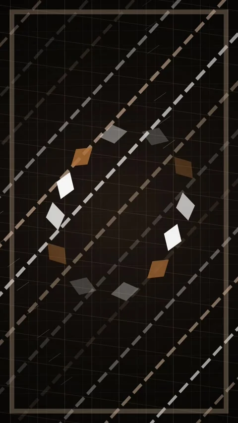 Abstract Geometric Pattern Loop: Dark Background with Diamond Shapes in Circl Stock Footage 347695754