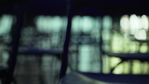 An abstract geometric pattern made of even rows of chairs. Silhouettes of chairs Stock Footage 195088460