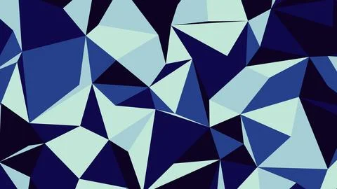 Abstract geometric pattern made of overlapping triangles in navy, light blue, Stock Illustration