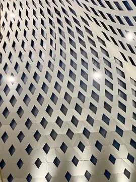 Abstract Geometric Pattern of Modern Building Facade with Diamond Shapes Stock Photos