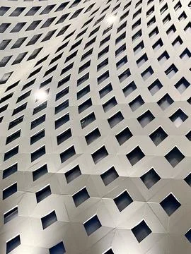 Abstract Geometric Pattern of Modern Building Facade with Diamond Shapes Stock Photos