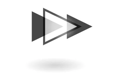 Abstract geometric pattern, monochrome play icon with triangle overlapping on Stock Illustration