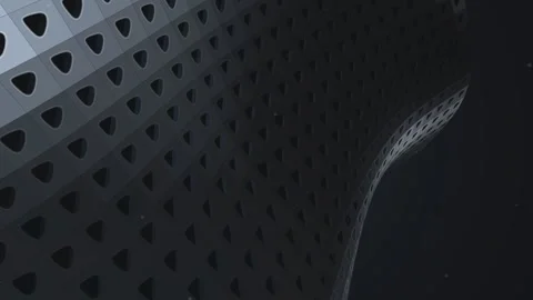Abstract geometric pattern in motion, 3d rendering of curving surface with .. Stock Footage 340832234