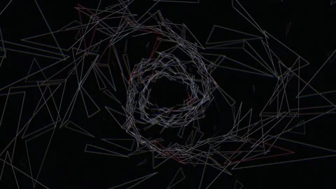 Abstract geometric pattern in motion with dark background Stock Footage 340012924