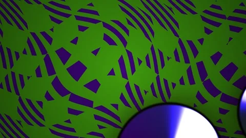 Abstract geometric pattern with moving green shapes and purple background. Stock Footage 334460115