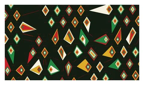 Abstract geometric pattern with multicolored diamond kite shapes on dark ba.. Stock Illustration