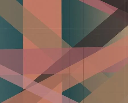 Abstract geometric pattern with muted teal, coral, and beige shapes, offeri.. Stock Illustration