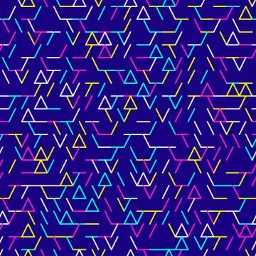 Abstract geometric pattern, neon colors Stock Illustration