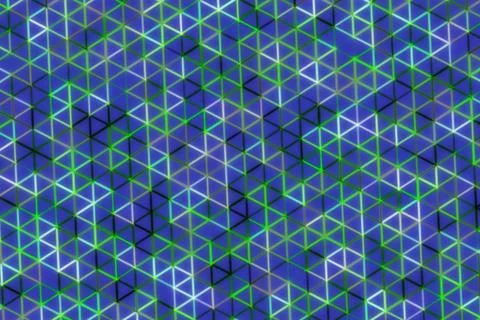 Abstract geometric pattern with neon green and blue lines 库存插图