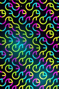 Abstract Geometric Pattern with Neon Lines Stock Illustration