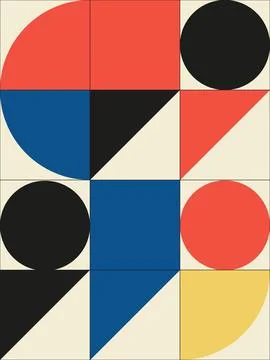 Abstract geometric pattern. Neoplasticism style. Cover design concept. Illustrazione stock
