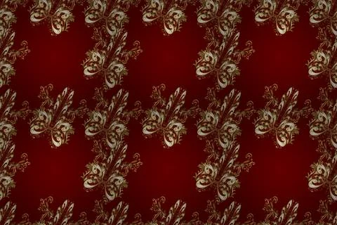 Abstract geometric pattern. Nice background. Cute texture. Decor on brown, red a 스톡 일러스트