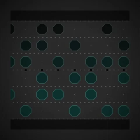 Abstract Geometric Pattern with Octagons and Dots on Dark Background Stock Footage 347809922