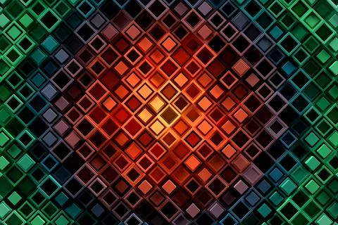 Abstract geometric pattern or background made of chaotic square surface polygons 스톡 일러스트