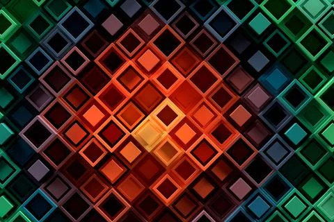 Abstract geometric pattern or background made of chaotic square surface polygons Stock Illustration