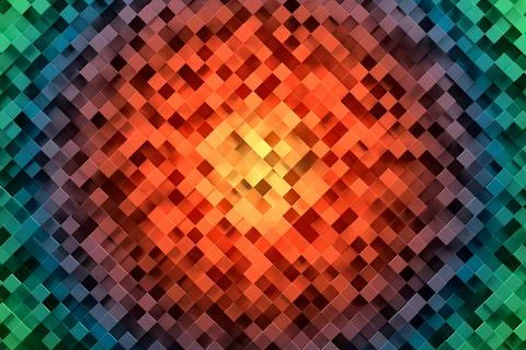 Abstract geometric pattern or background made of chaotic square surface polygons Illustrazione stock