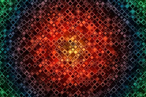 Abstract geometric pattern or background made of chaotic square surface polygons Stock Illustration