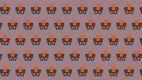 Abstract Geometric Pattern of Orange and Black Figures on a Muted Background. Video stock 325382338