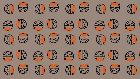 Abstract Geometric Pattern with Orange and Black Circles. Stock Footage 325382354