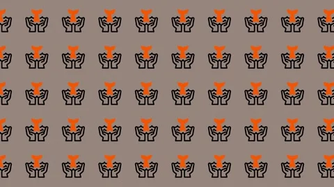 Abstract Geometric Pattern with Orange and Black Figures. Stock Footage 325382501