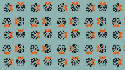 Abstract Geometric Pattern with Orange and Blue Elements. Stock Footage 325382554