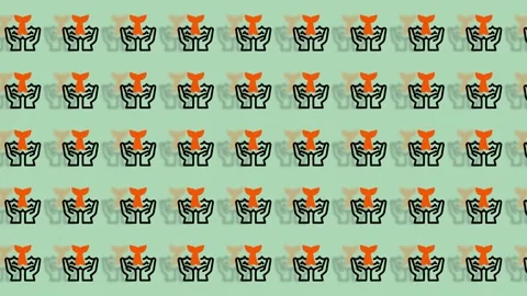Abstract Geometric Pattern with Orange and Green Elements. Stock Footage 325382574