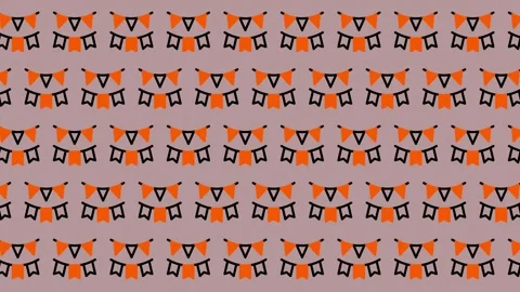 Abstract Geometric Pattern with Orange and Black Shapes on Gray Background. Stock Footage 325387429