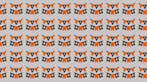 Abstract Geometric Pattern with Orange and Black Shapes. Video stock 325387431