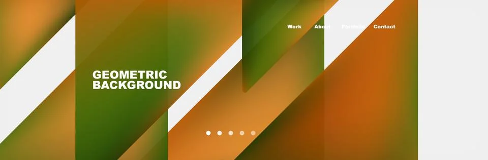 Abstract geometric pattern with orange and green lines on a white backdrop Stock Illustration