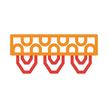 Abstract geometric pattern with orange and red shapes. Concept of connectio.. Illustrazione stock