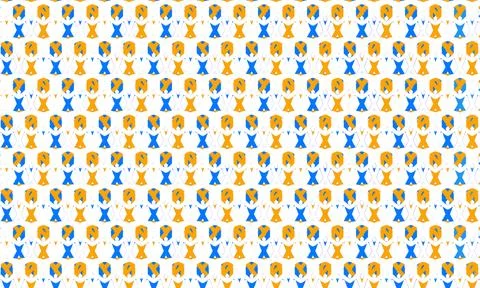 Abstract geometric pattern with orange and blue shapes Stock Illustration