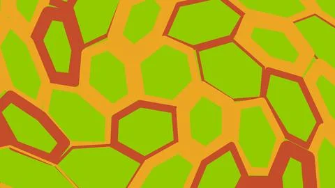 Abstract geometric pattern with orange and green hexagons Illustrazione stock