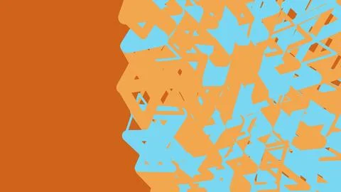 Abstract geometric pattern with orange and blue shapes 库存插图