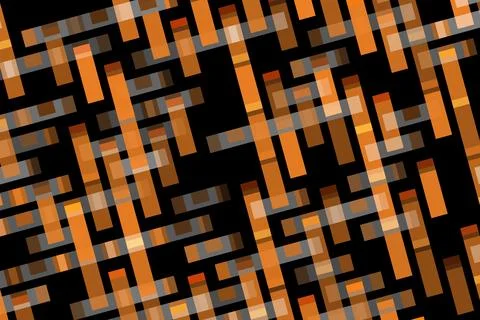 Abstract geometric pattern with orange and black lines Stock Illustration