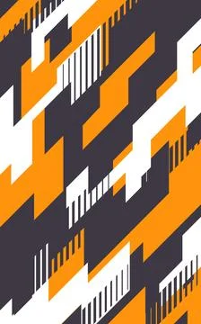 Abstract geometric pattern with orange black and white 스톡 일러스트