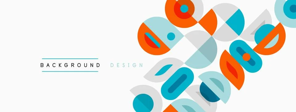 Abstract geometric pattern. Orange, blue, gray shapes overlap creating modern Stockillustratie