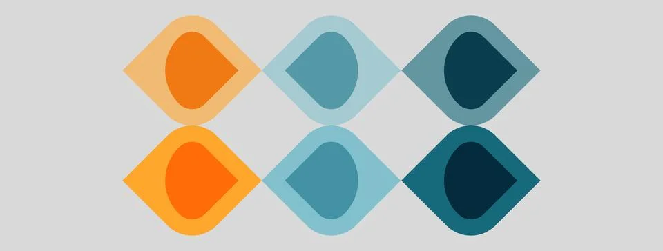 Abstract geometric pattern. Orange, blue hues form diamond shapes. Minimalist Stock Illustration