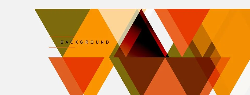 Abstract geometric pattern. Orange, brown, beige triangles overlap creating 스톡 일러스트