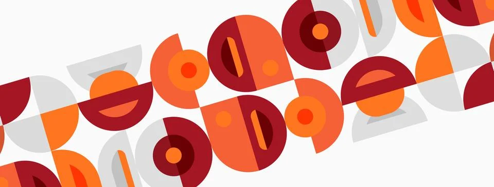 Abstract geometric pattern. Orange, brown shapes repeat diagonally across bei イラスト素材