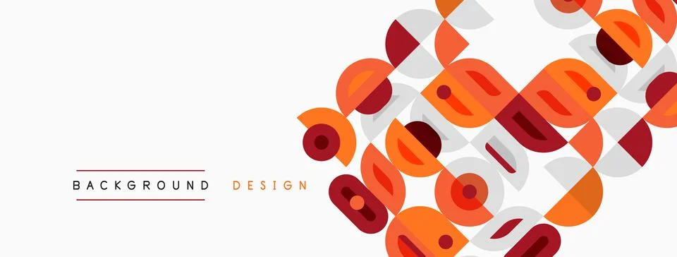 Abstract geometric pattern. Orange, brown, beige shapes overlap creating mode 스톡 일러스트