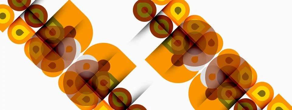 Abstract geometric pattern. Orange circles overlap, creating dynamic visual イラスト素材