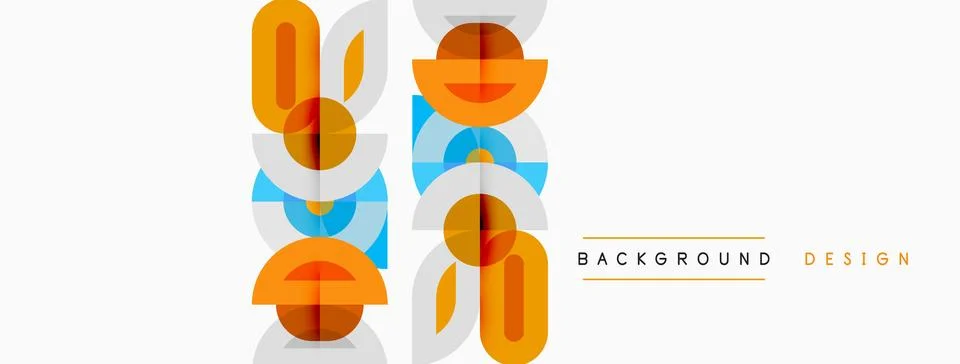 Abstract geometric pattern. Orange, gray shapes overlap creating modern desig Illustrazione stock