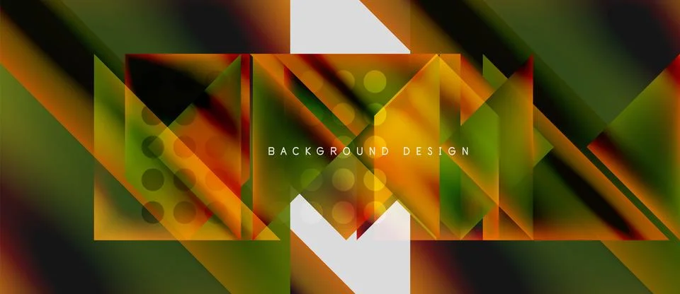 Abstract geometric pattern. Orange, green, yellow hues blend. Modern design with Illustrazione stock