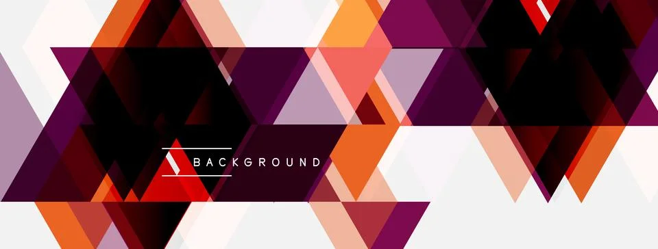 Abstract geometric pattern. Orange, purple, white triangles create dynamic イラスト素材