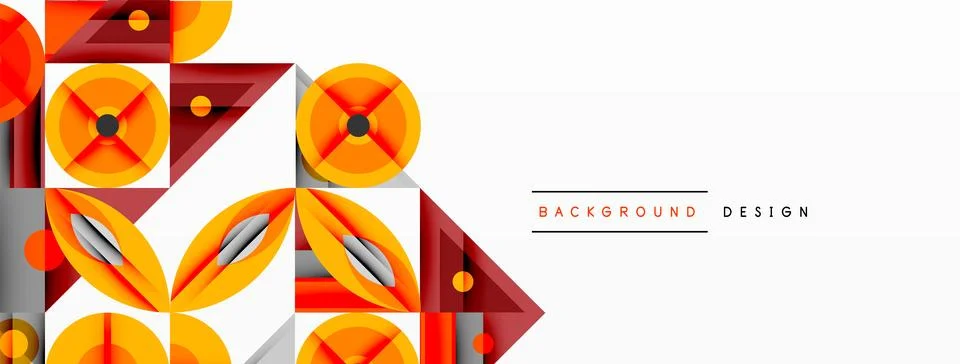 Abstract geometric pattern. Orange, red, gray shapes create modern design. Stock Illustration