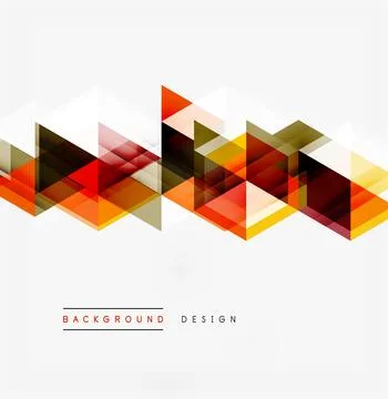Abstract geometric pattern. Orange, red, brown triangles overlap creating Stock Illustration