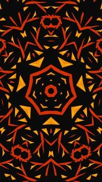 Abstract geometric pattern with orange red shapes for digital wallpaper. Stock Illustration