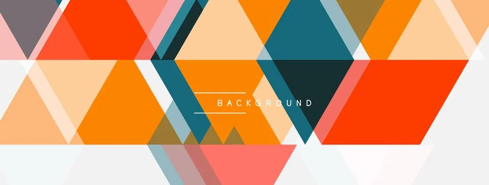 Abstract geometric pattern. Orange, teal, peach colors dominate. Modern desig Stock Illustration